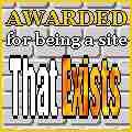 A crusty JPG that says 'AWARDED for being a site That Exists'