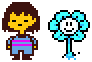 Frisk and Flowey sprites